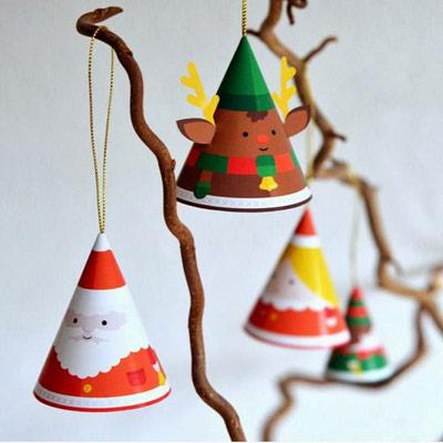 adornos para el árbol de Navidad con papel: plantillas imprimibles