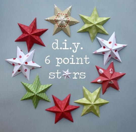 estrella de navidad de 6 puntas hecha con origami