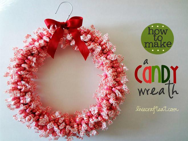 tutorial corona de navidad comestible con caramelos