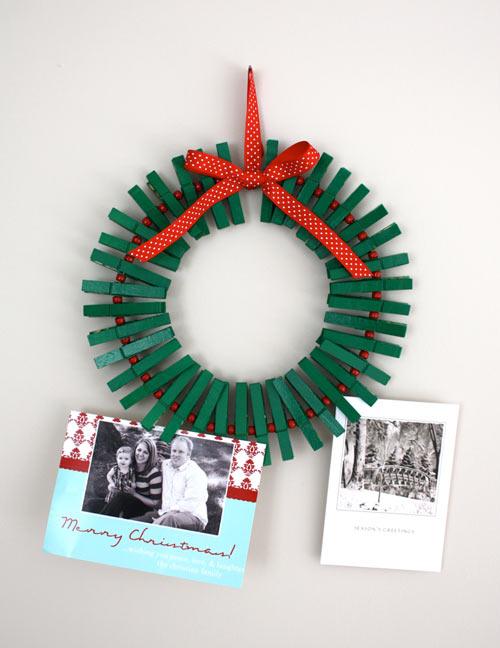 tutorial corona de navidad con pinzas de la ropa