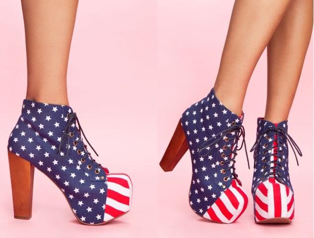 zapatos con bandera de estados unidos