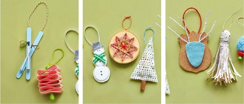 15 Ideas de adornos para el árbol de Navidad Handmade Collage1