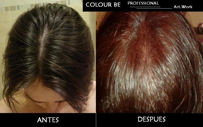 Antes y después Tinte colour be ArtWork Professional