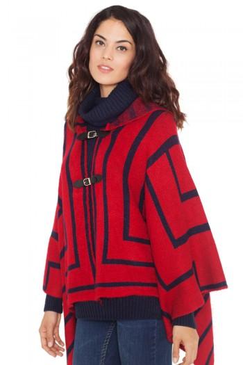 Poncho Santa Marta rojo