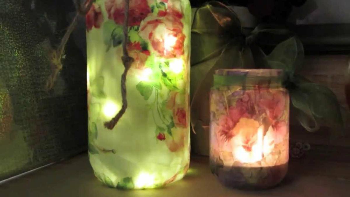 lamparas con frascos reciclados