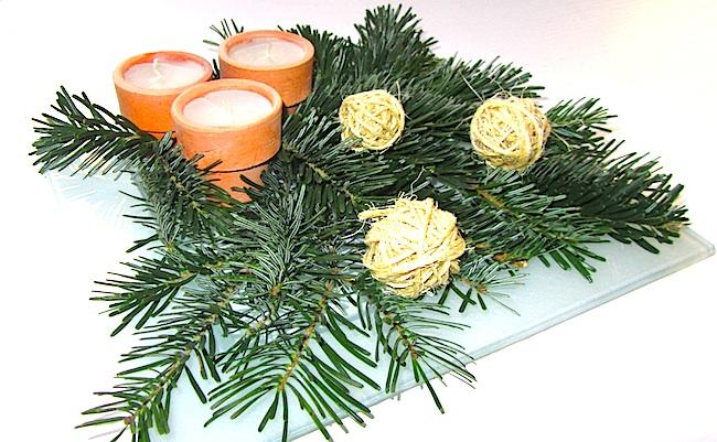 decoracion natural navidad velas