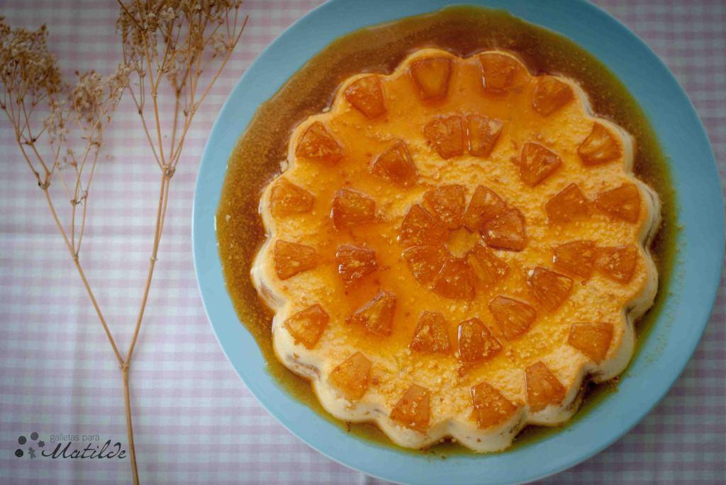 Tarta de piña con yogur de vainilla