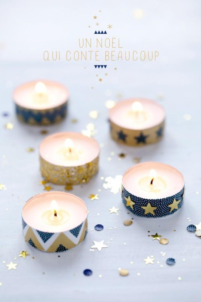 Velas navideñas con whasi tape