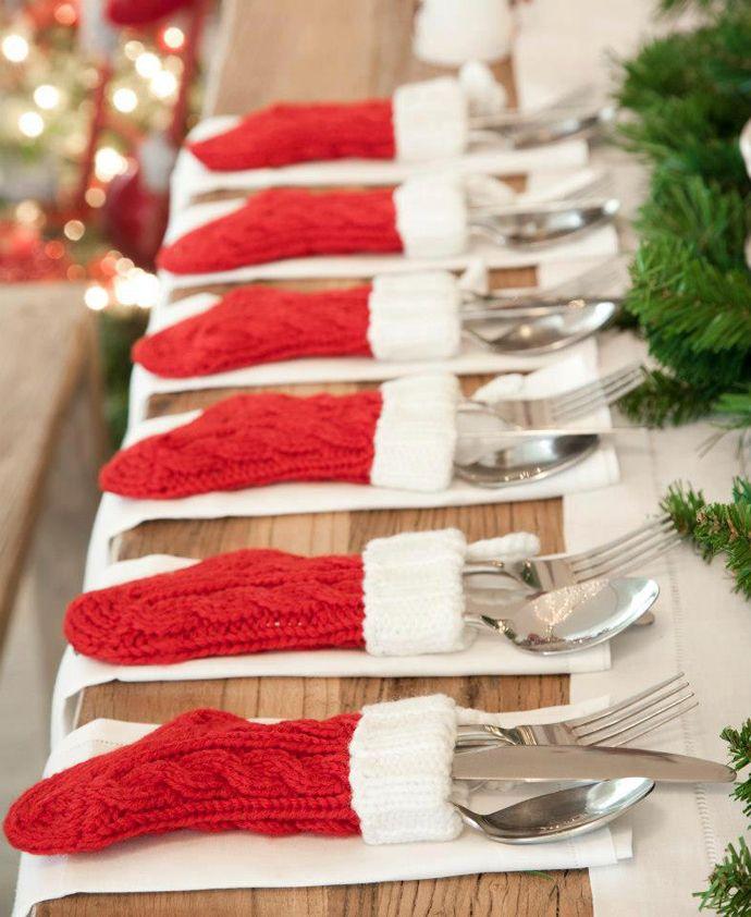 Mini Stocking Utensil Holders #adorable