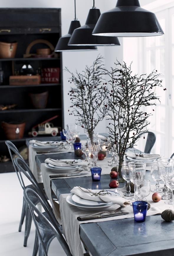 decoración de la mesa de Navidad