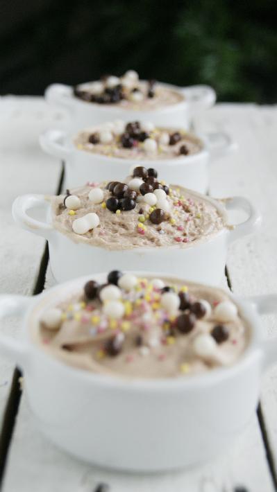 receta mousse de chocolate con praliné y jengibre