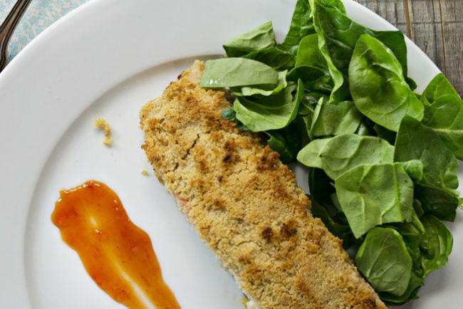 salmon con costra Menú de Navidad 2014