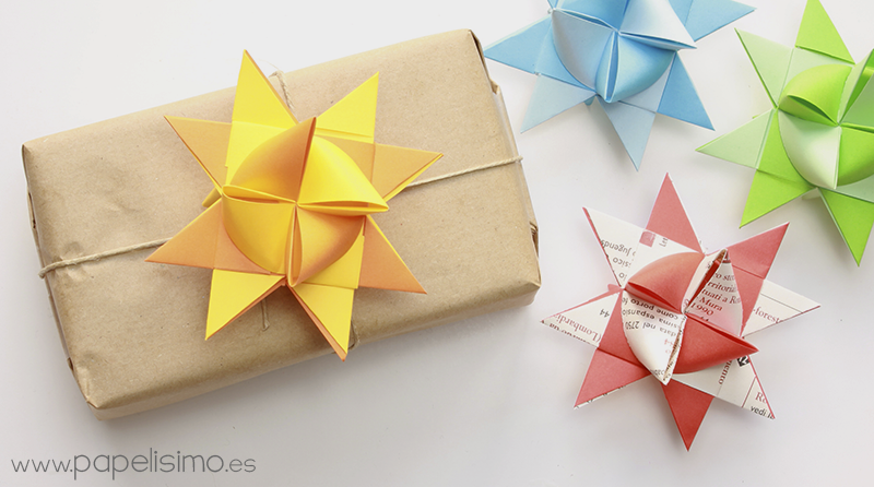 Lazo de papel para envolver regalos: Manualidades con papel 