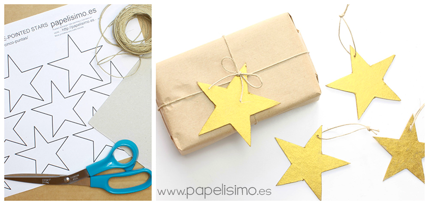 plantilla estrellas etiquetas regalos originales
