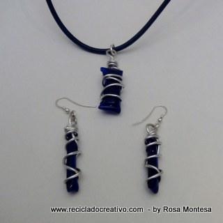 Bisutería realizada con botellas de plástico recicladas. Collares, pendientes, colgantes. Jewelry made out of recycled plastic bottles Reciclado Creativo by Rosa Montesa