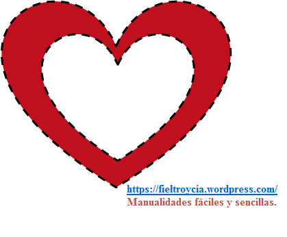 Plantilla corazón rojo y blanco