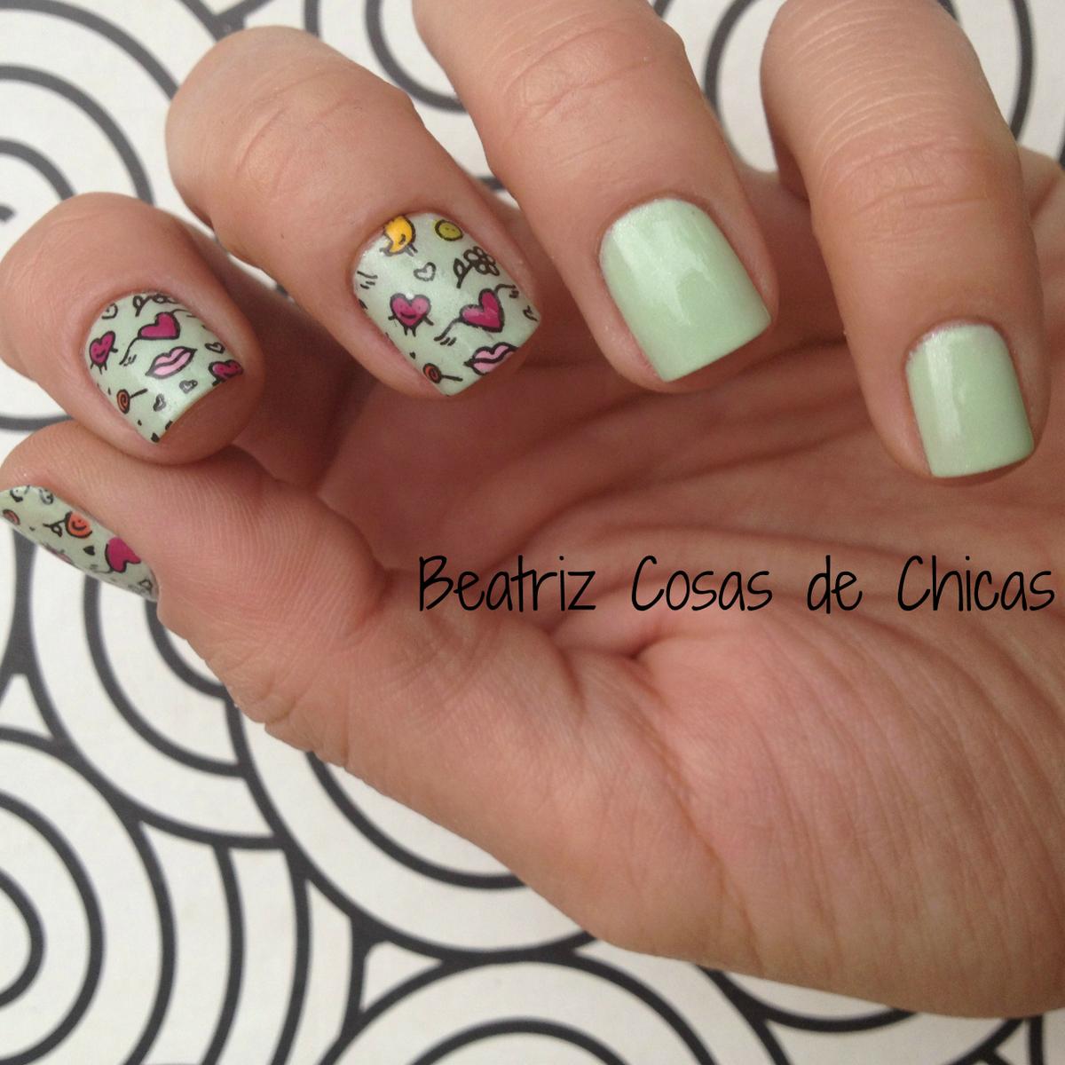 3. Florar Grunge de Essence y Moyou #reversestamping