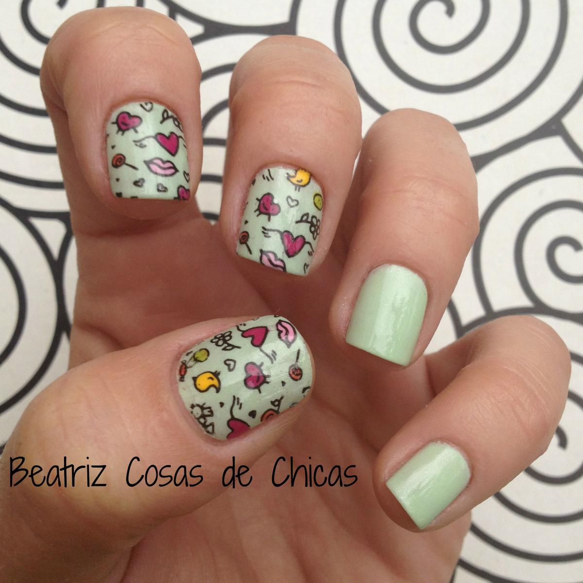 2. Florar Grunge de Essence y Moyou #reversestamping
