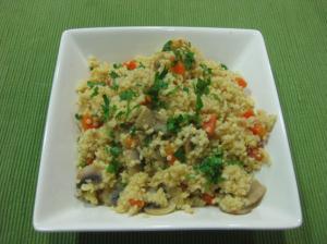 Mijo con champiñones y zanahoria