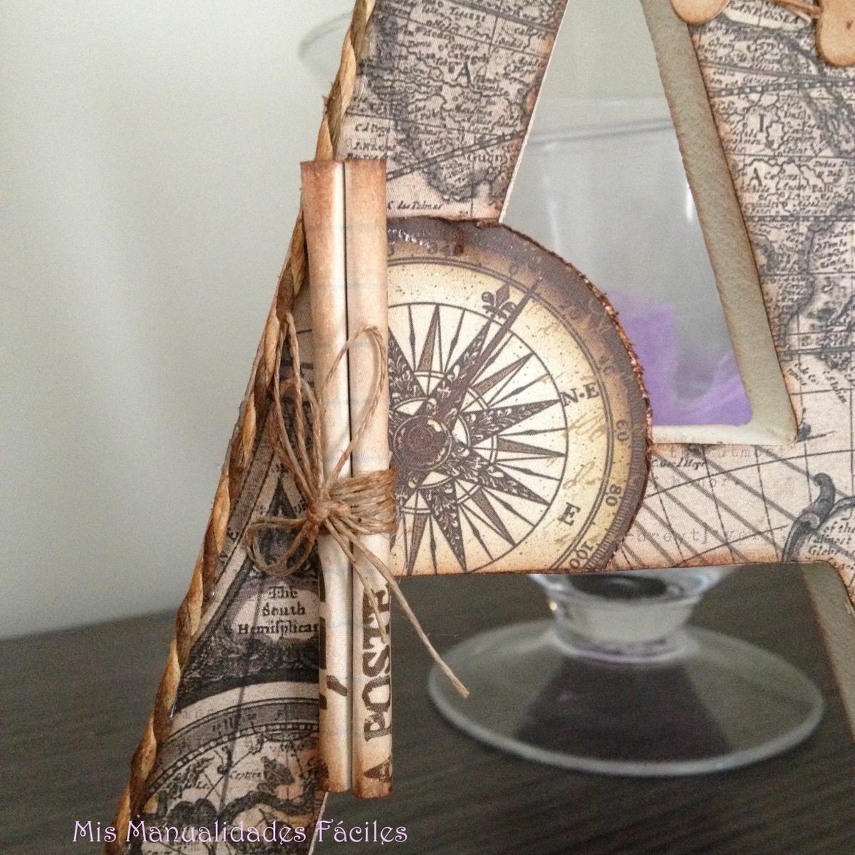 letra de madera avión mensaje