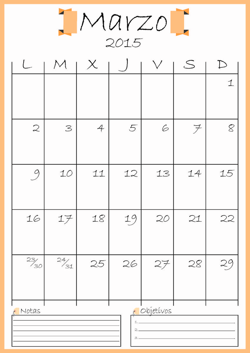 calendario marzo addarq