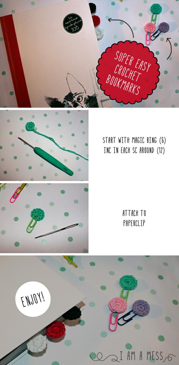 super easy crochet bookmark by "I am a Mess"