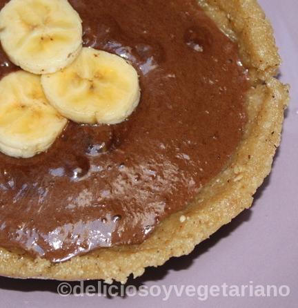 pastel de chocolate y platano vegano