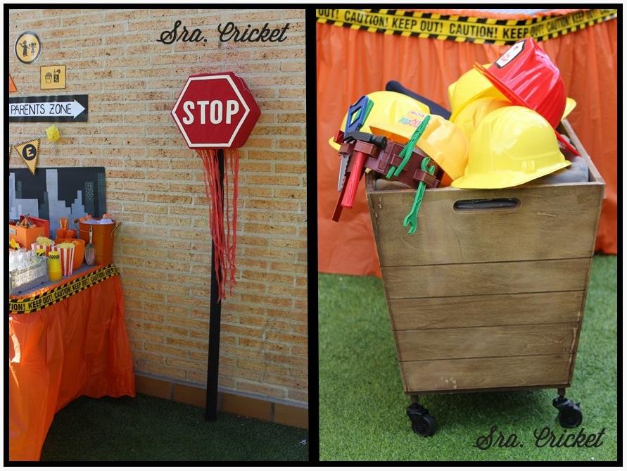Fiesta construccion piñata señal stop