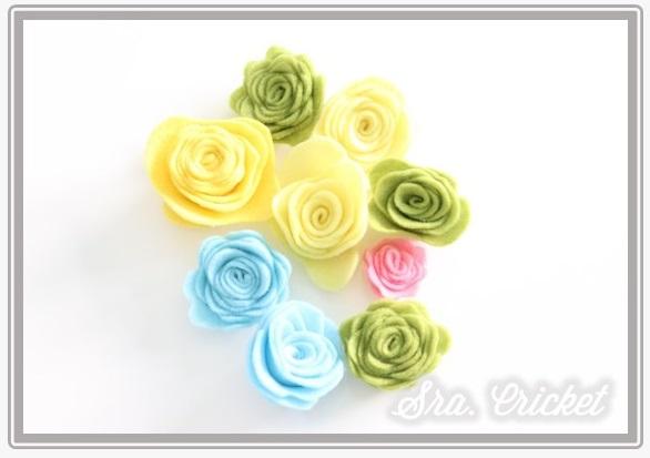 rosas corona flores de fieltro