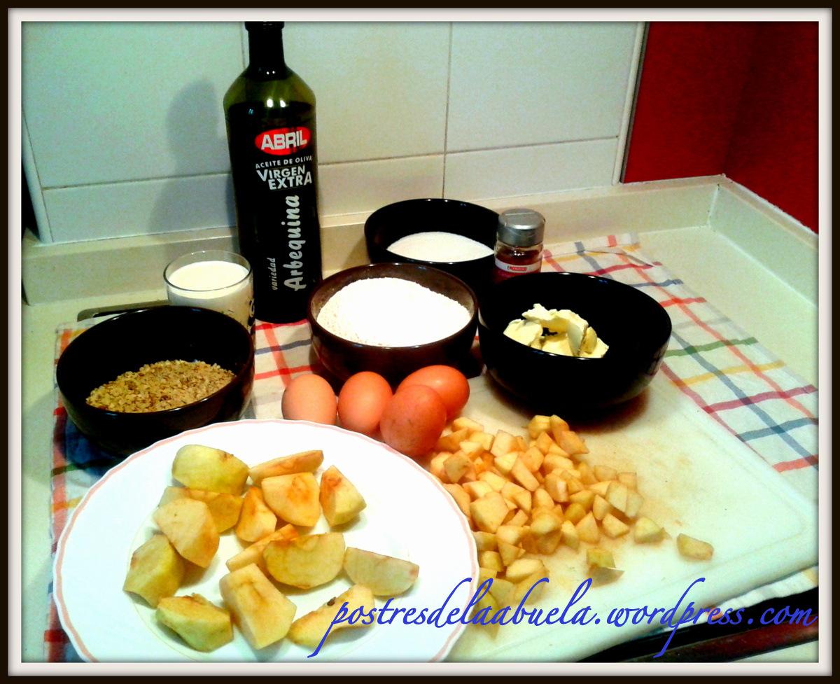 bizcocho de manzana y nueces