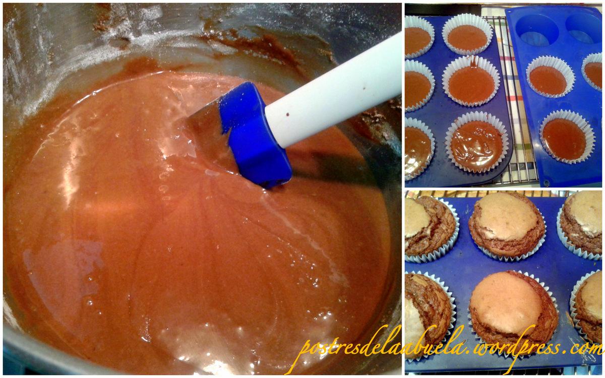 cupcakes de chocolate con churros