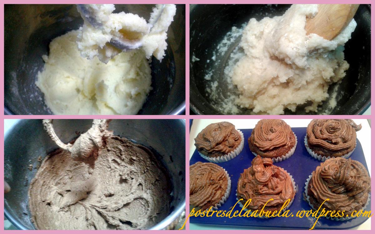 cupcakes de chocolate con churros