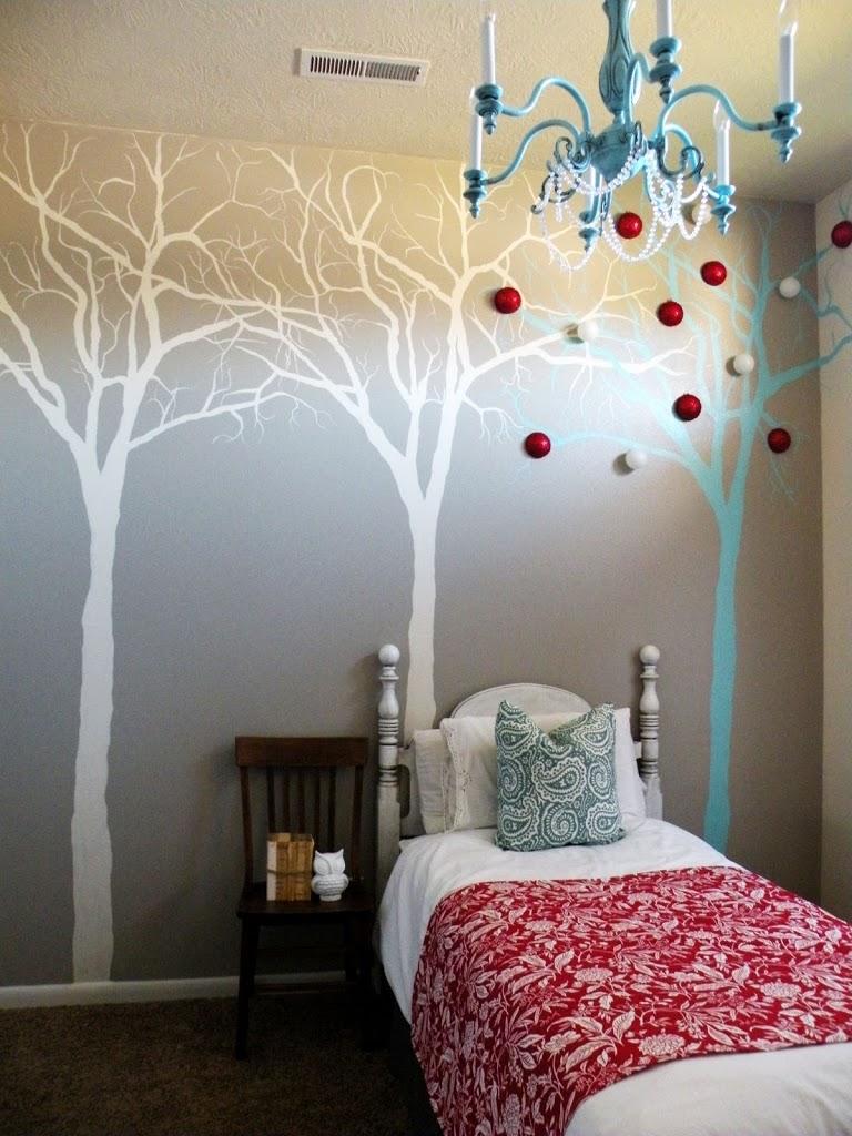 decorar la pared infantil con árboles