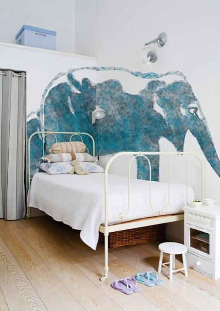 mural elefante para decorar la pared infantil
