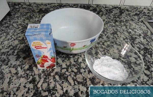 ingredientes para nata montada (crema de leche)