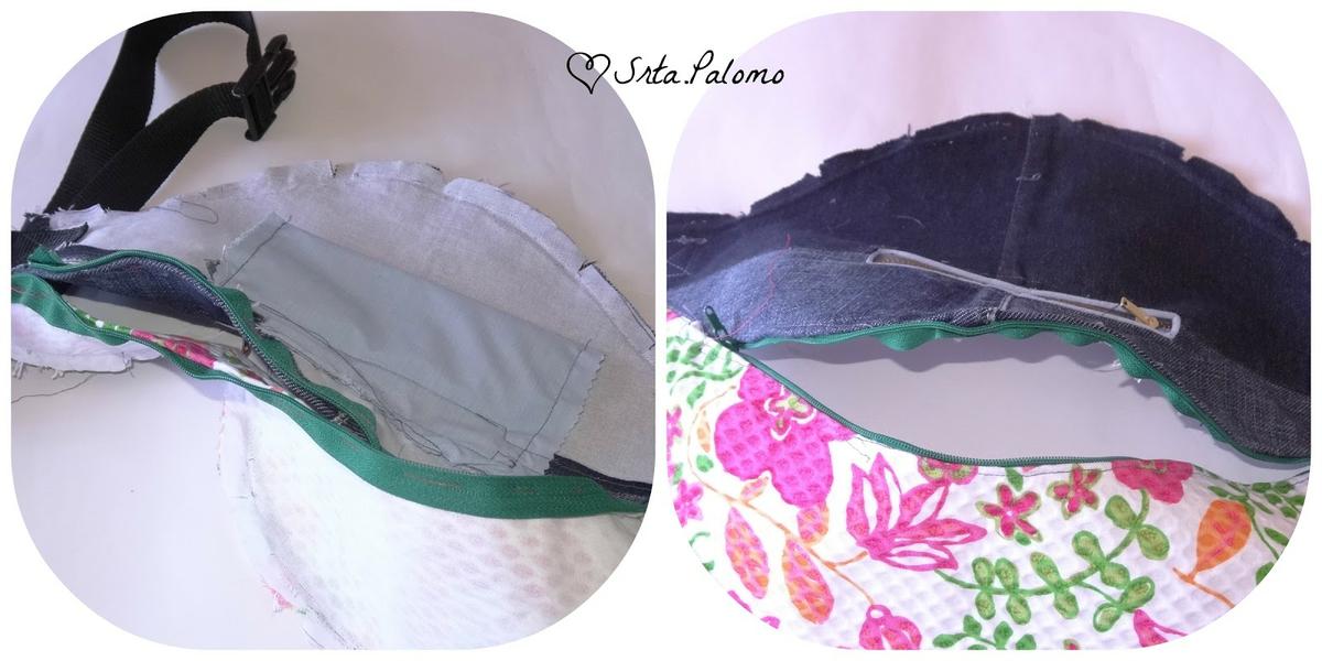 Tutorial riñonera, ponemos la cremallera de delante