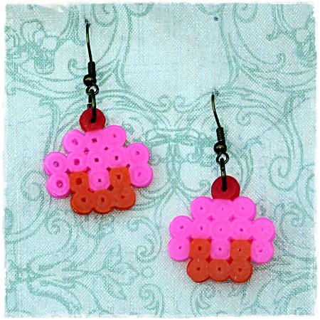 Pendientes Hama Cupcakes