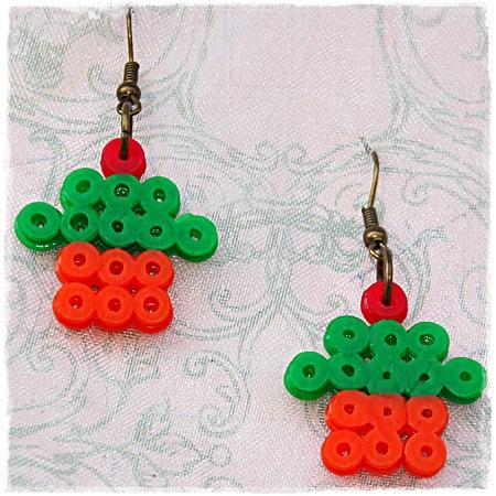 Pendientes HamaBeads Cupcakes