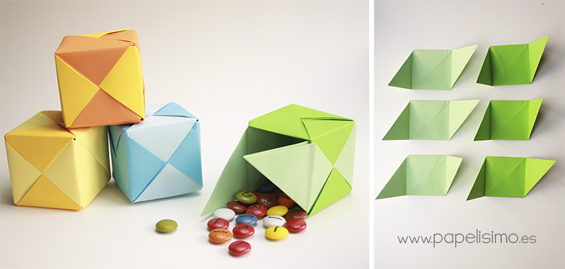 caja de regalo puzzle origami