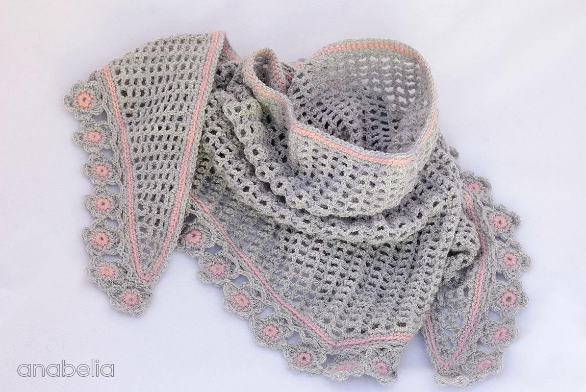 Helena crochet scarf pattern by Anabelia