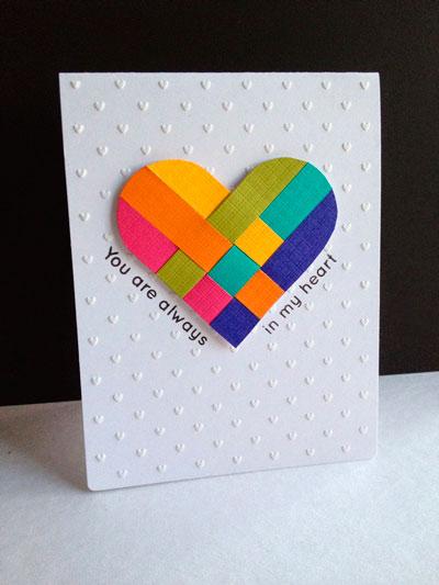 tarjeta de San Valentín original con corazón de colores