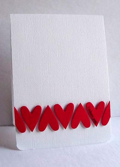 tarjeta de San Valentín original con corazones de terciopelo o gomaeva