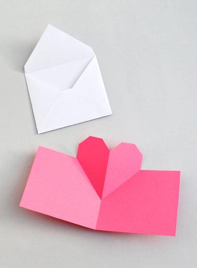 tarjeta de San Valentín original de origami 3d