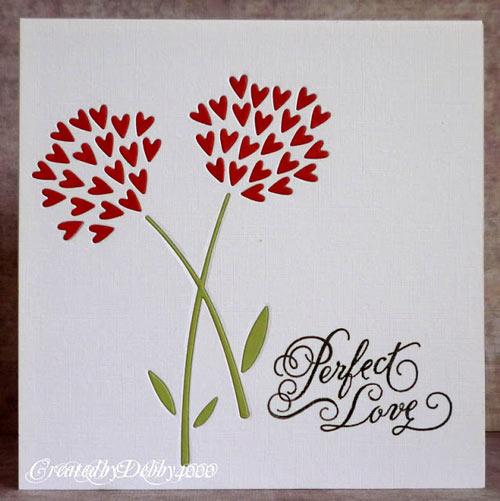 tarjeta de San Valentín original con flores de corazones