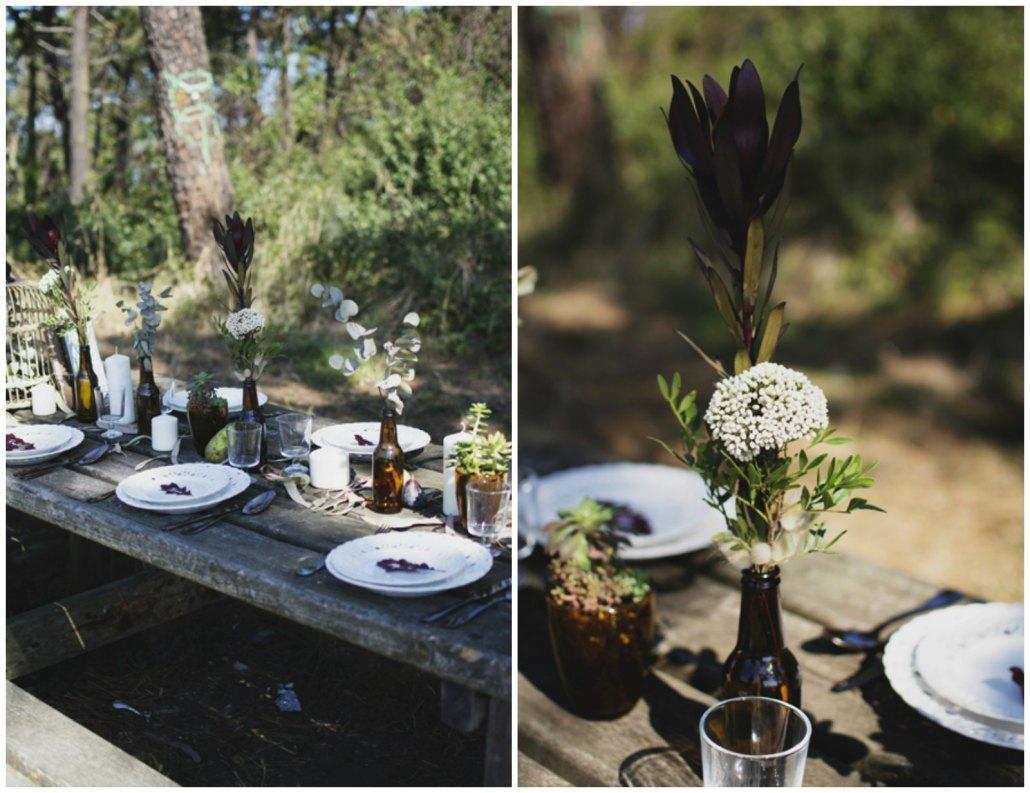 celebración entre árboles