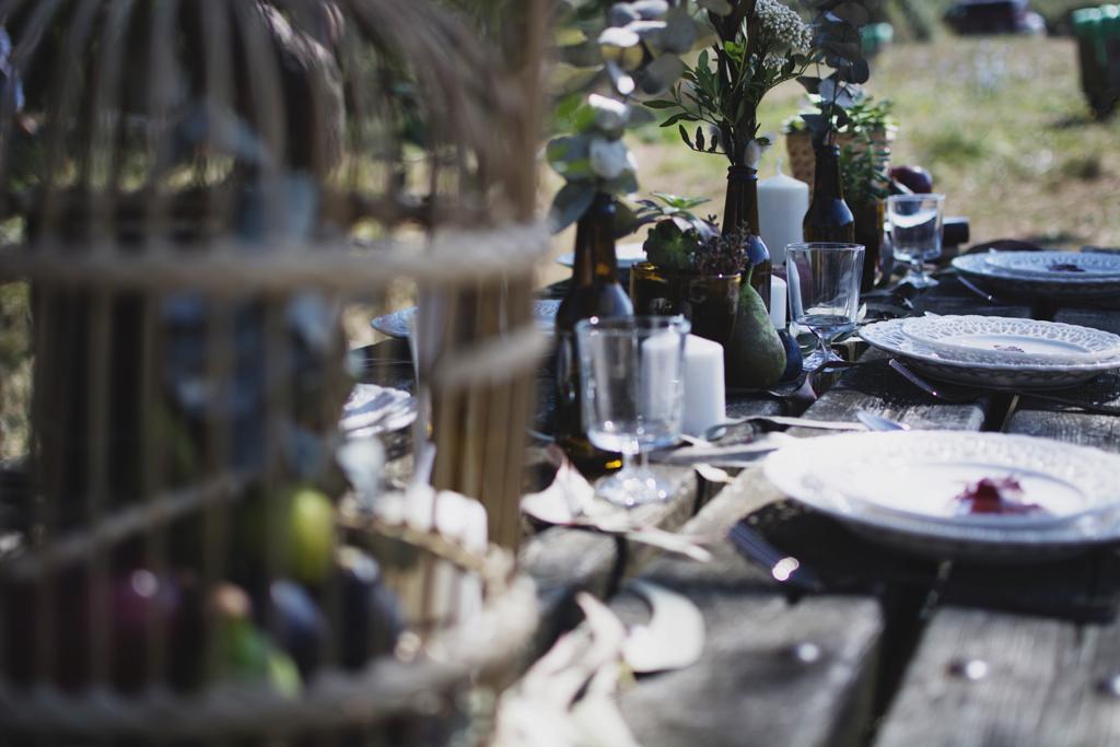 celebración entre árboles