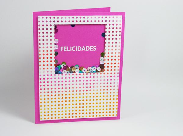 Tarjeta creativa shaker elaborada para el reto de enero de La Pareja Creativa