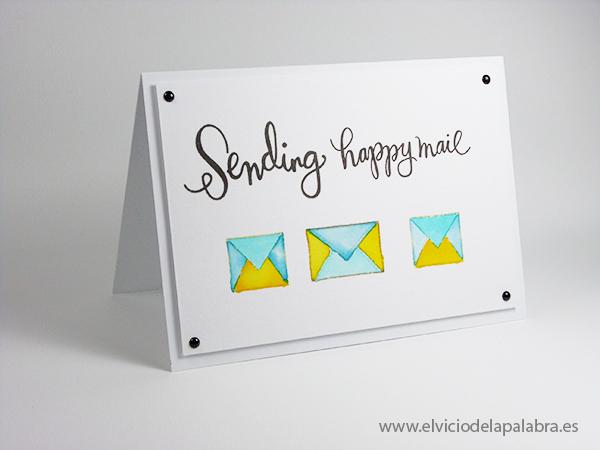 Tarjeta creativa elaborada con acuarela, inspiración de Tasnim