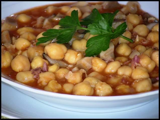 Garbanzos con setas