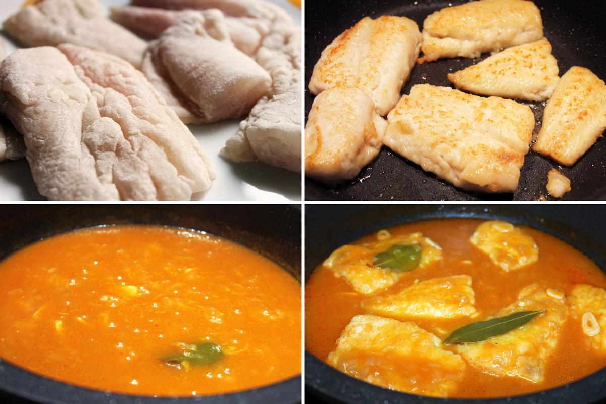 MERLUZA EN SALSA ROJA RECETA_ PASO A PASO